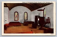 Petersburg, Virginia, Old Blandford Church Vintage Unposted Linen Postcard picture