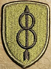 US ARMY 8TH INFANTRY DIVISION OD SUBDUED PATCH (1980's NOS) BDU ORG VTG MILITARY picture