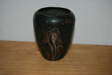 Heintz Sterling on Bronze Vase #3564A Verdigris Patina 3-1/2