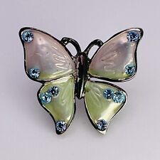 Stunning Bejeweled Iridescent Butterfly ￼Enamel Pin - Lapel, Jacket, Hat picture