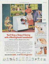 1951 Westinghouse Laundromat Washer Girl Ukulele Apron Vintage Print Ad SP16 picture