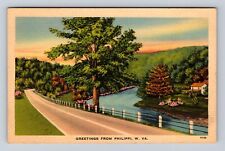 Philippi WV-West Virginia, Scenic Greetings, Roadway, Antique, Vintage Postcard picture