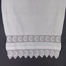 Vintage White Towel  fine crochet  trimmed on one edge. 60cm x 104cm. Victorian? picture