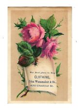 c1880's Trade Card John Wanamaker & Co. Clothing, Chestnt St. picture