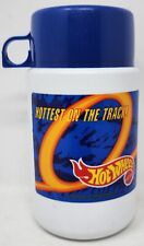 Vintage 1987 Hot Wheels Thermos Hottest On The Track Blue Lid Mattel Mug Soup picture