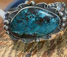 Beautiful Huge Turquoise & STERLING Cuff Big Raindrops  picture