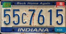 Vintage 1989 INDIANA  License Plate - Crafting Birthday MANCAVE slf picture