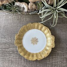 Vintage 1990s Limoges Gilt Plate Holiday Star Signed  cake plate picture