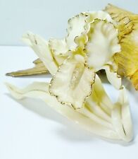 Lenox Classic Iris Ivory Porcelain Flower Sculpture Figurine Gold Trim picture