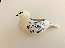 Vintage Ceramic Dove Planter with Blue Cross Decoration picture