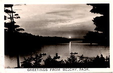 Greetings from Beechy Saskatchewan Canada Sunset View 1957 RPPC Postcard Photo picture