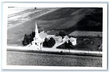 c1950's Bird's Eye View Of Lutheran Church Hudson Iowa IA RPPC Photo Postcard picture