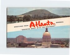Postcard Stone Mountain & State Capitol Greetings from Atlanta Georgia USA picture