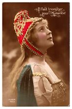 ANTQ Hand Tinted RPPC We Must Triumph for Humanity, Pretty Lady - French picture