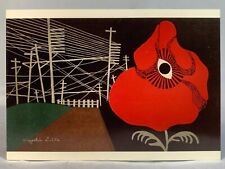 Kiyoshi Saito Postcard Red Flower 1948 Japanese Hanga Artist Early Works picture