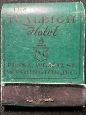 VINTAGE MATCHBOOK - THE RALEIGH HOTEL - WASHINGTON DC - UNSTRUCK VERY NICE picture