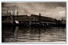 c1940's Public Market Boat View Cartagena Columbia RPPC Photo Unposted Postcard picture