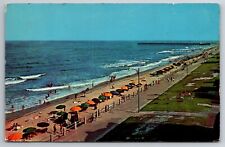 Vintage Postcard VA Virginia Beach Aerial View Boardwalk c1956 Chrome ~12496 picture