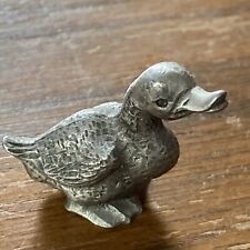 Vintage Fine Pewter Signed AM Duck Or Goose 1.5”size Heavy picture