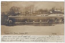 Candor NY Upper Mill Dam 1905 Vintage RPPC Photo Postcard Houses in Background picture