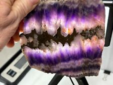 Large Deep Purple Chevron Amethyst Slab Cabbing Lapidary Combo Ship Avail picture