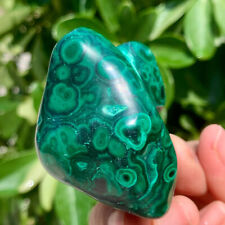 159G  Natural glossy Malachite transparent cluster rough mineral sample picture