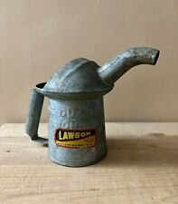 Vintage Lawson Galvanized Dover 1 Quart Oil Pour Can with Original Label picture