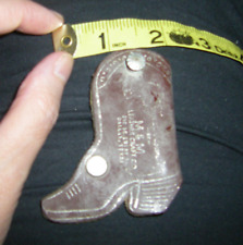 Vintage Leather Cowboy Boot Keychain M & M Leather Craft Dallas Texas Needs TLC picture