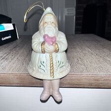 Hermitage Pottery Santa Bell Ornament Hand Painted Original Box- DT629 Vintage picture
