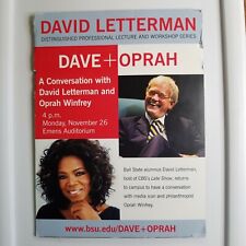 OPRAH WINFREY David Letterman Ad Ball State A Conversation With foam FC picture