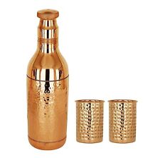 Handmade Pure Copper Champion Water Bottle 2 Tumbler Ayurvedic Health Benefits picture