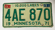 Vintage 1971 Minnesota State License Plate #4AE-870 picture