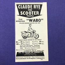Wabo Scooter Claude Rye 1957 Print Small Ad Cutting picture