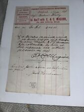 1875 Letterhead Invoice E & C Maginn’s Excelsior Steam Cracker Bakery Pittsburgh picture