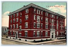 c1950's YMCA Building Side View Entrance Roadside Street Pawtucket RI Postcard picture