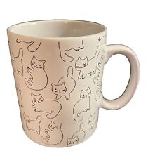 Large White Coffee Mug with Blushing Gray Kitty Cats Cup by Fringe Studios picture