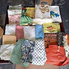 Vtg HUGE Lot Doily Linen Embroidered Hand Crochet Table Cloth Towel Textile Lace picture