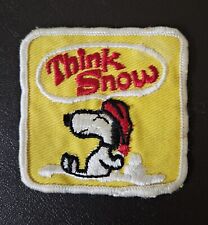 Vintage Snoopy Think Snow Embroidered Patch Peanuts Gang Skiing Snow picture