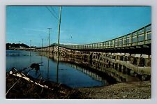 Orr's Island ME-Maine, Cribstone Bridge, Bailey Island Souvenir Vintage Postcard picture