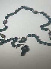 vintage 5 decade wood bead rosary 21 1/2” picture