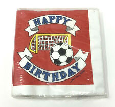 VTG Fresh Look Brand Happy Birthday Soccer Ball Luncheon Party Napkins16ct 1989  picture