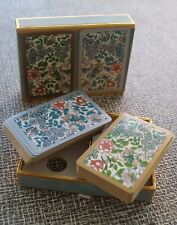 CONGRESS 2 Deck Felt Box VTG Floral Playing Cards Printed in Spain picture