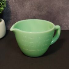 JADEITE DEPRESSION STYLE GLASS 2 CUP MEASURING CUP & MIXING BOWL, Vintage, Dish picture