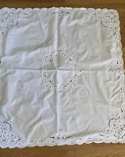 Vintage RARE Square Tablecloth Embroidered  42”x42” Clean picture