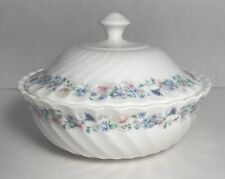 WEDGWOOD 1980 Angela Bone China Dainty Floral Trinket Dish & Lid Made in England picture