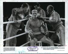 1986 Press Photo Dolph Lundgren focuses his attention on opponent in 