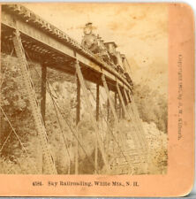 NEW HAMPSHIRE, Sky Railroading, White Mts., c1891--Stereoview L67 picture