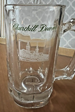 Vintage “Churchill Downs” Thick Glass Beer Mug Kentucky Derby Horse Racing picture