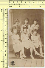#072 20s Girls, Women Females Group Studio Portrait PHOTO VTG ORG OLD SEPIA picture