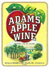 Adams Apple Wine Vintage Label  Richard's Wine Cellars Inc. Petersburg, Virginia picture